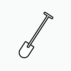 Shovel Icon. Gardening Tool, Dig Equipment Symbol - Vector.