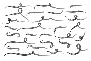 set of hand-drawn Ray Burst Accent Flourish, Word Emphasis accent flourish, doodle Accent design elements and ornaments, word highlight decoration, Decorative elements, accents marks text ornament