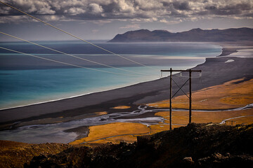 Electric energy from watter, icelandic coast - 673078310
