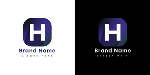 H letter gradient alphabet logo for company