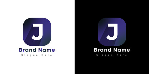J letter gradient alphabet logo for company