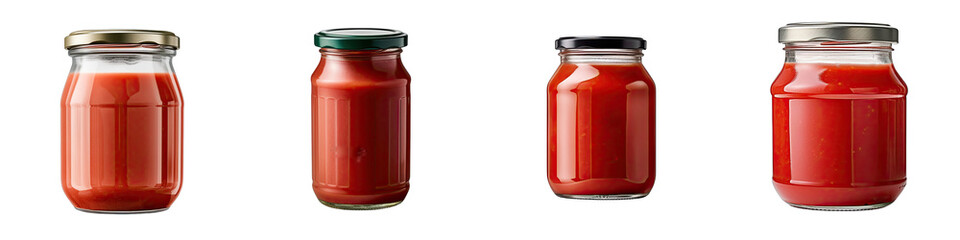 Empty mockup of tomato sauce jar  Hyperrealistic Highly Detailed Isolated On Transparent Background Png File