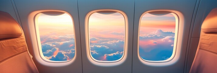 Stunning Airplane Window Mockup Featuring Travel and Transportation Concept Art
