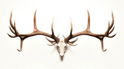 Stunning White Antler in Isolation: A Captivating Stock Image