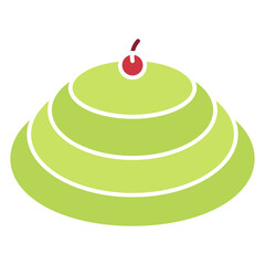 green jelly with cherry