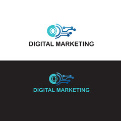 it is digital marketing logo.. with black and white presentation.