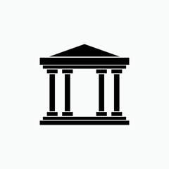 Building, Architecture Icon. Court, Bank Symbol.