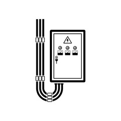 Power electric box icon. Circuit breaker board isolated on background