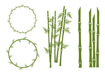 Bamboo flat vector illustration
