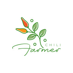 Obraz premium chili red plant feminine style line simple colorful modern minimalist logo design vector illustration