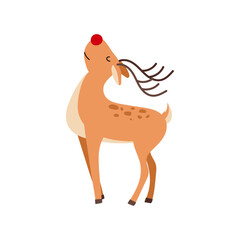 Deer in flat style on a white background. Animals vector illustration.