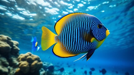 Fototapeta na wymiar yellow tang fish generated by AI