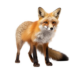 Red fox turning around, two years old, isolated on white - 1