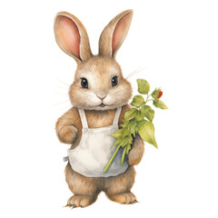 Rabbit Clipart Cute Watercolor Animal Illustrations Adorable Bunny Characters Colorful Wildlife Designs Artistic Easter Bunny Children's Book