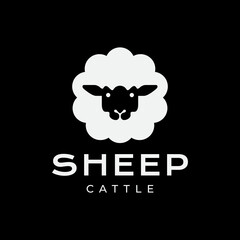 Fototapeta na wymiar sheep portrait fleece wool farmer cattle livestock modern minimal clean flat mascot cartoon character logo design vector icon illustration