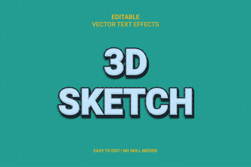Editable Sketch Hand Drawn Text Effects, 3D, Neon, Sketch Premium Vector And Included Graphic Style. 