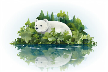 bear in the forest illustration image generated by AI