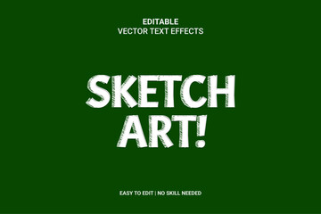 Editable Sketch Hand Drawn Text Effects, 3D, Neon, Sketch Premium Vector And Included Graphic Style. 