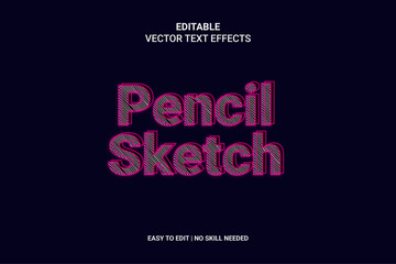 Editable Sketch Hand Drawn Text Effects, 3D, Neon, Sketch Premium Vector And Included Graphic Style. 