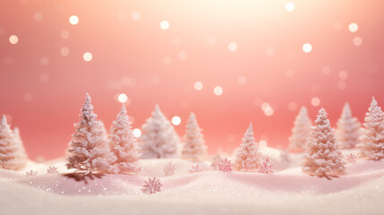 Fototapeta na wymiar Winter Lanscape Christmas tree on snow, Merry Christmas.