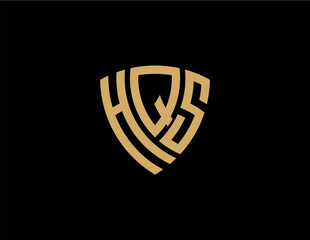 HQS creative letter shield logo design vector icon illustration	