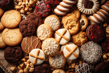 Fototapeta na wymiar Assortement cookies background