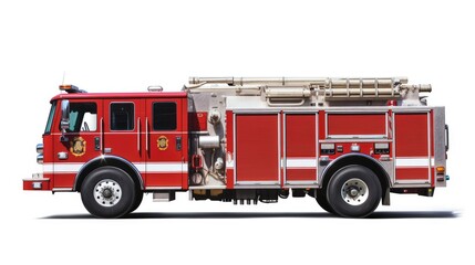 Fire truck on a white background, AI generated Image