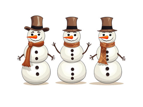 Snowman in different poses