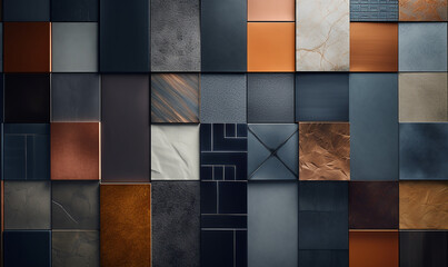 abstract background made of squares samples of products for repair created with Generative Ai