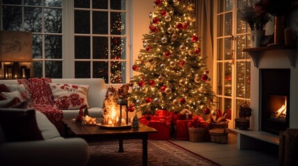 christmas tree with presents  generated by AI