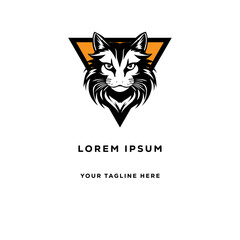 
cat head with orange triangle