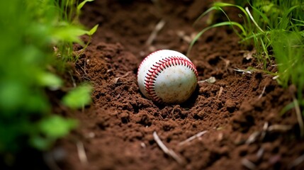 baseball on grass  generated by AI