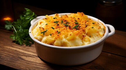 baked potato with cheese and herbs  generated by AI