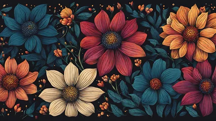 Foto op Canvas illustration of flowers background © AI QUALITY IMAGES