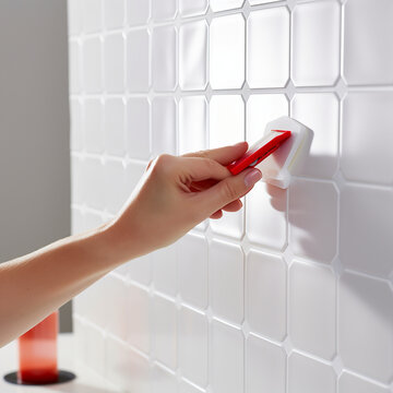 worker applies glue to the wall, repair of walls created with Generative Ai