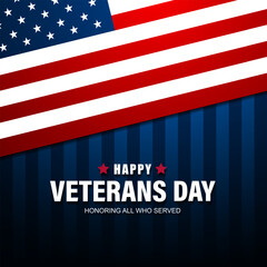 Happy Veterans Day United States of America background vector illustration