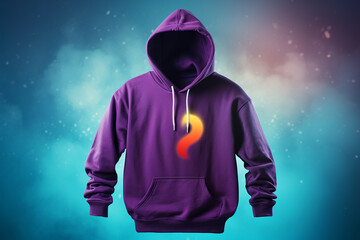 gradient background with hoodie, t-shirt, mug, notebook with custom design in it