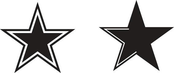 black and white star