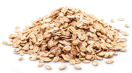 Wheat flakes isolated on white background.