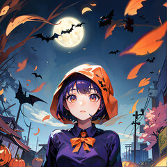 halloween pumpkin girl