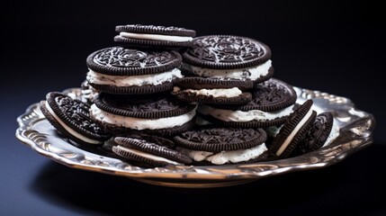 chocolate cake on a white plate generated by AI