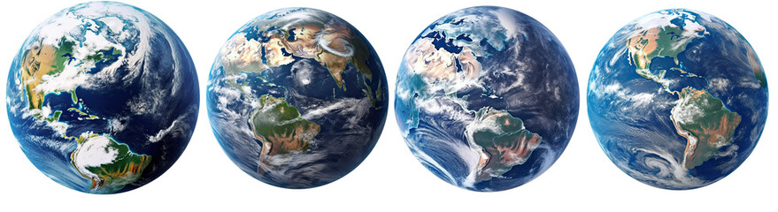 The planet earth from space cut out transparent isolated on white background ,PNG file