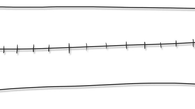 barbed wire fence or movement of horizontal way with segments