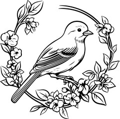 Bird with Wreath SVG, Bird Wreath SVG, Bird SVG, Wreath svg, Flower Wreath svg, Floral Wreath svg, Bird Quote svg, Humming Bird svg