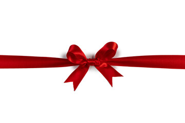Red gift bow on white - 673096775