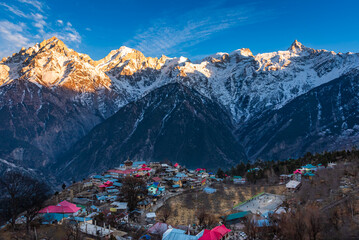 Beautiful panoramic view of Kalpa, It is a small village in Kinnaur district of Himachal Pradesh...