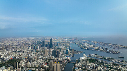 Aerial View to the Panorama of the Kaohsiung City, Taiwan