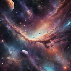 Obraz na płótnie Canvas Starry sky fantasy, interstellar home, universe, galaxy, meteor