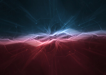 Cool blue abstract lightning, plasma and power element background