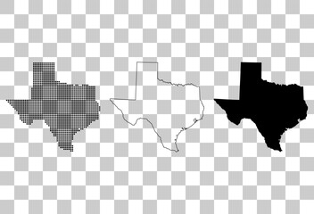 Set of Texas map shape, united states of america. Flat concept vector illustration - obrazy, fototapety, plakaty
